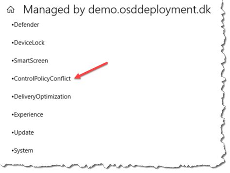 mdm report mp|ControlPolicyConflict Policy CSP .